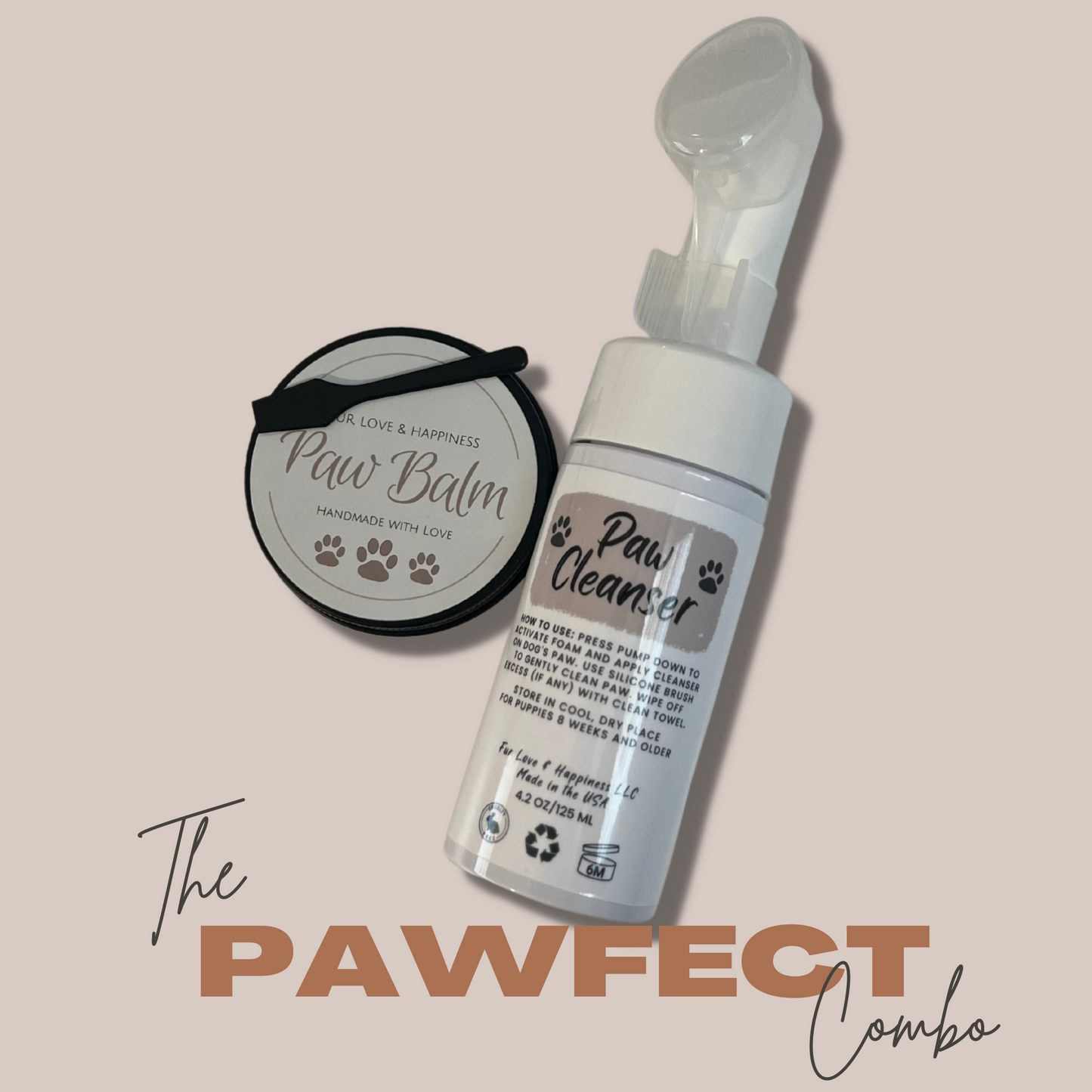 paw-fect combo of paw balm to moisturize and paw cleanser to clean dogs paws